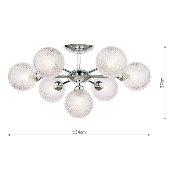 (image for) Laura Ashley Atherton 7lt Semi Flush Polished Chrome Glass